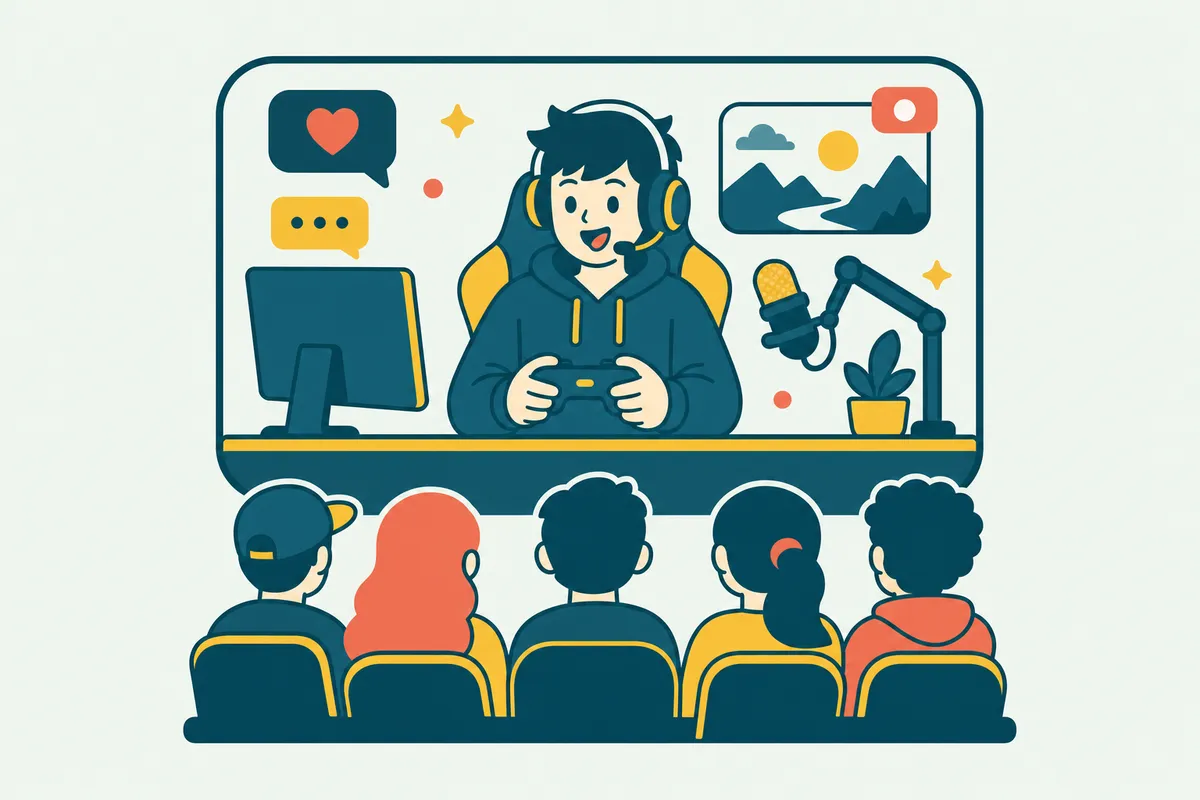 Ilustração: Espectadores na live da Twitch